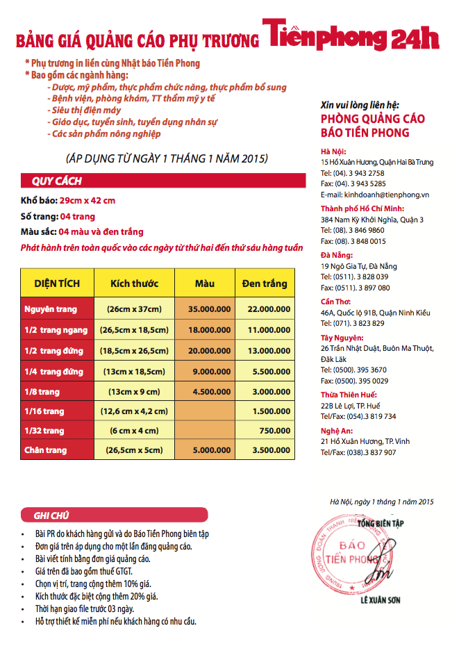 Ưu đãi đặc biệt từ Báo Tiền Phong